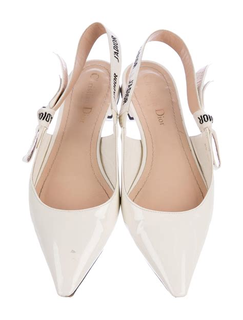 white dior flats|Dior consignment flats.